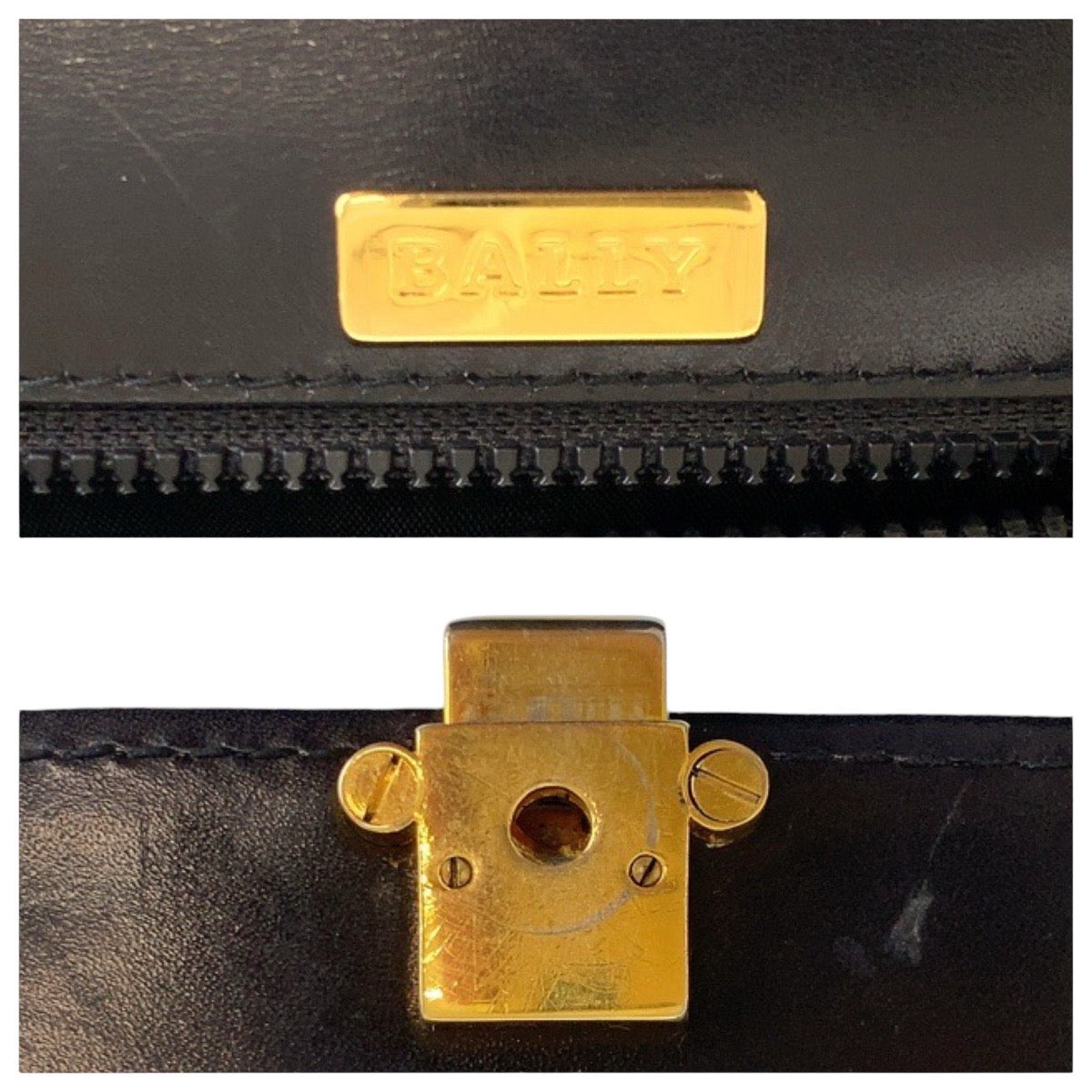 13176
BALLY バリー ヴィンテージ ブラック 黒 ゴールド金具 レザー ハンドバッグ ショルダーバッグ 2way  レディース ABP22