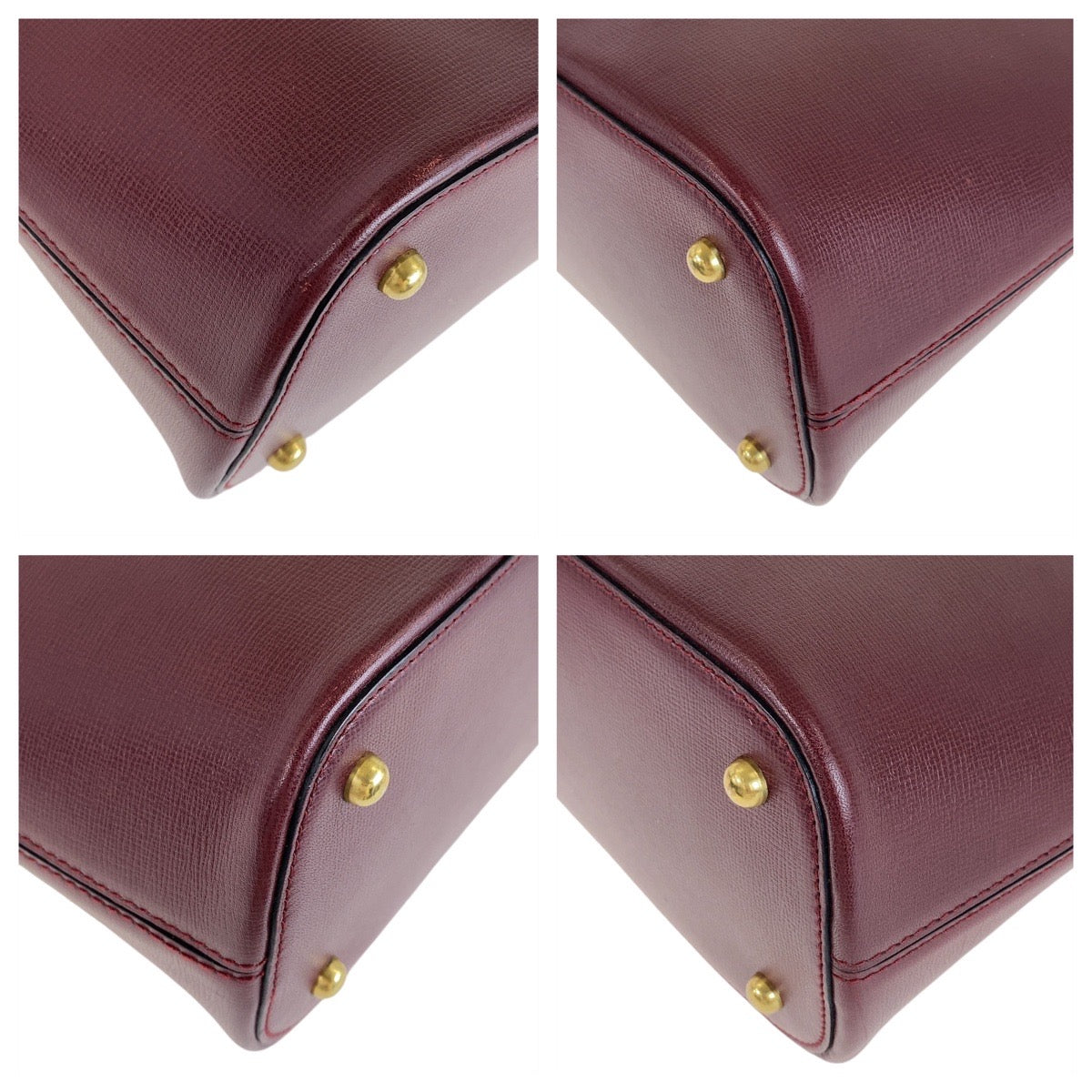 13177
CARTIER カルティエ マストライン ワインレッド ボルドー ゴールド金具 レザー ハンドバッグ  レディース