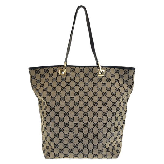 13178
GUCCI グッチ ブラック グレー ゴールド金具 GGキャンバス / レザー 002 1098 トートバッグ ショルダーバッグ  レディース