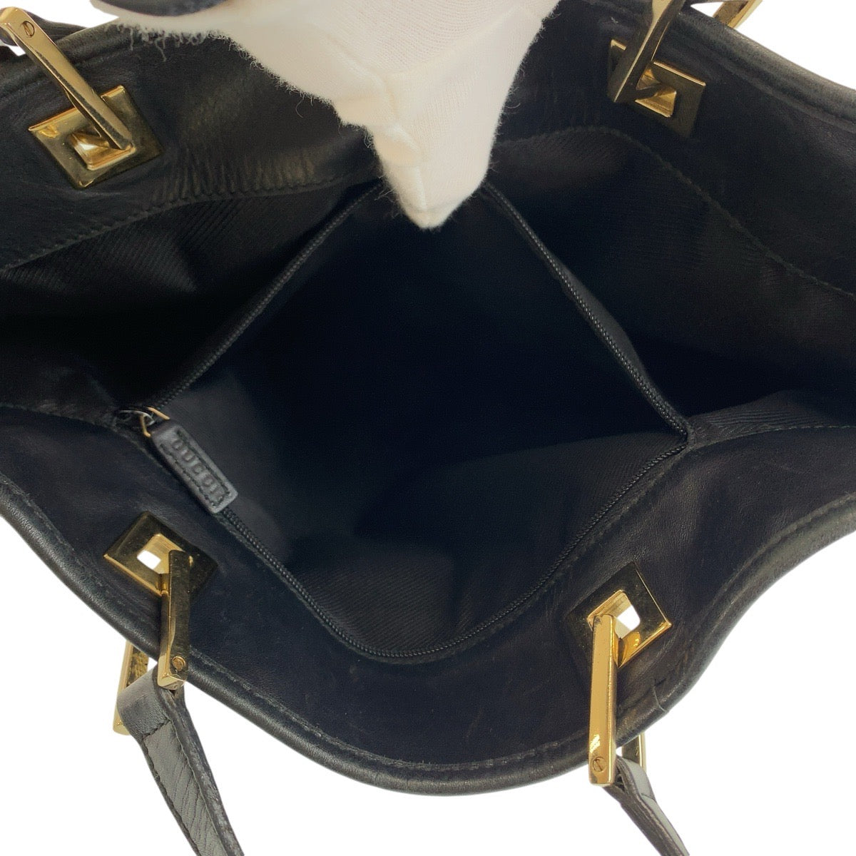 13178
GUCCI グッチ ブラック グレー ゴールド金具 GGキャンバス / レザー 002 1098 トートバッグ ショルダーバッグ  レディース