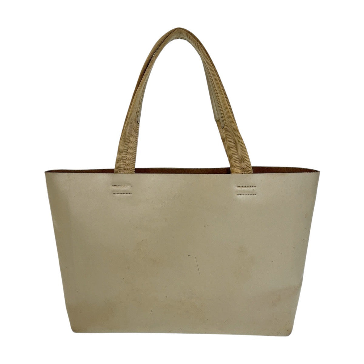 13179
PRADA プラダ パンチングロゴ ベージュ レザー トートバッグ ショルダーバッグ  レディース