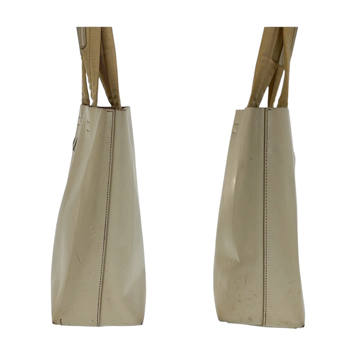13179
PRADA プラダ パンチングロゴ ベージュ レザー トートバッグ ショルダーバッグ  レディース
