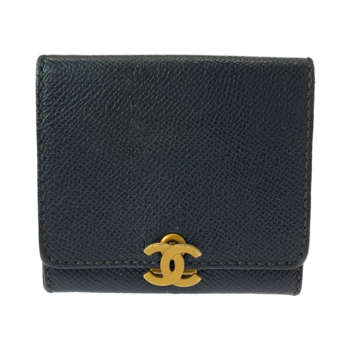 CHANEL シャネル ココマーク ブラック ゴールド金具 キャビアスキン コインケース コンパクトウォレット  レディース