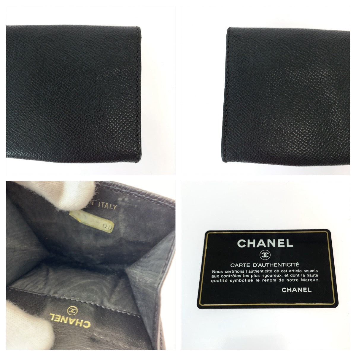 CHANEL シャネル ココマーク ブラック ゴールド金具 キャビアスキン コインケース コンパクトウォレット  レディース