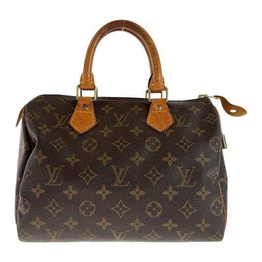 12790
LOUIS VUITTON ルイヴィトン モノグラム スピーディ25 ブラウン ゴールド金具 PVC / レザー M41528 ハンドバッグ ボストンバッグ  レディース