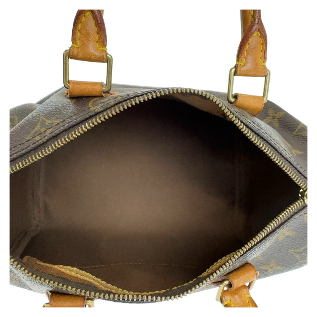 12790
LOUIS VUITTON ルイヴィトン モノグラム スピーディ25 ブラウン ゴールド金具 PVC / レザー M41528 ハンドバッグ ボストンバッグ  レディース