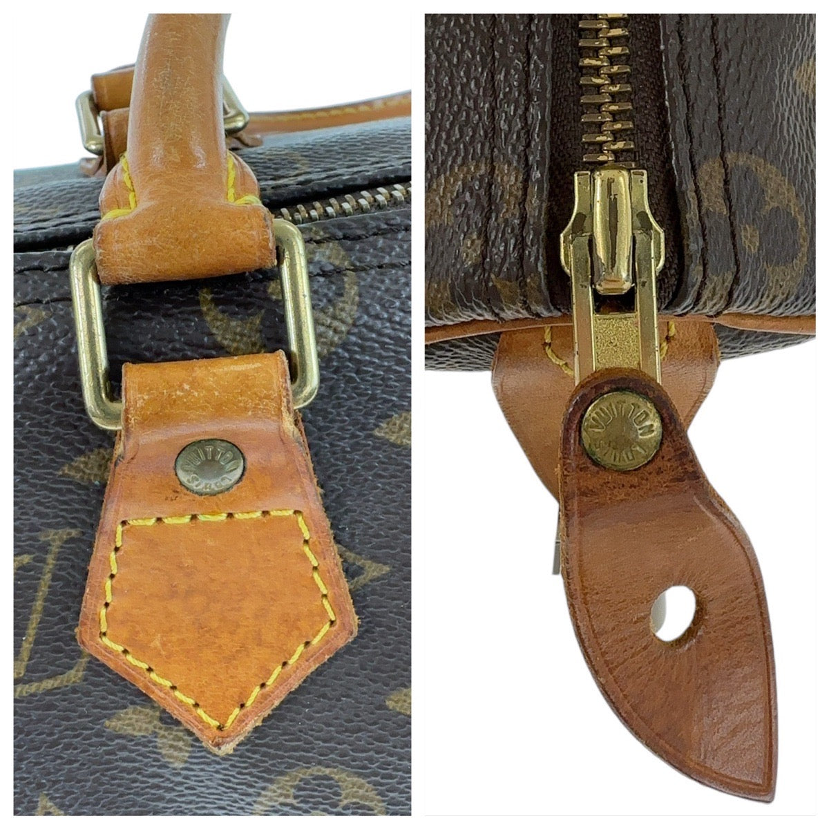 12790
LOUIS VUITTON ルイヴィトン モノグラム スピーディ25 ブラウン ゴールド金具 PVC / レザー M41528 ハンドバッグ ボストンバッグ  レディース