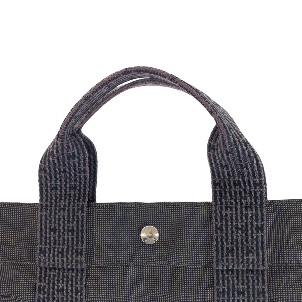 13181
HERMES エルメス エールライントートMM グレー シルバー金具 キャンバス トートバッグ ショルダーバッグ 男女兼用  レディース