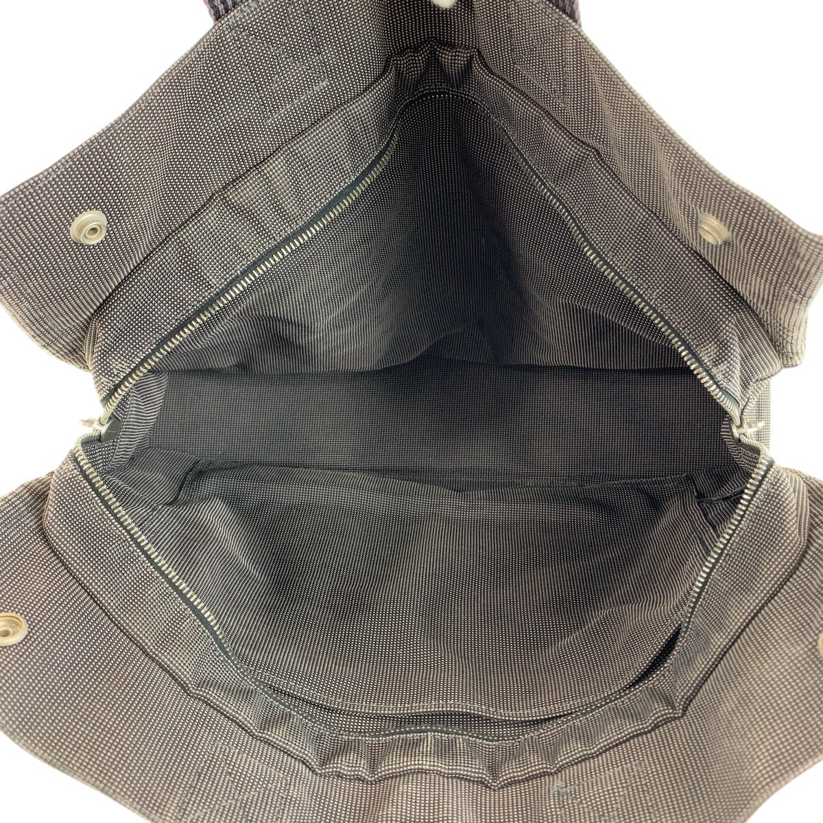 13181
HERMES エルメス エールライントートMM グレー シルバー金具 キャンバス トートバッグ ショルダーバッグ 男女兼用  レディース