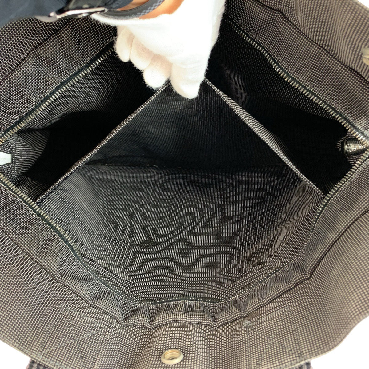 13181
HERMES エルメス エールライントートMM グレー シルバー金具 キャンバス トートバッグ ショルダーバッグ 男女兼用  レディース