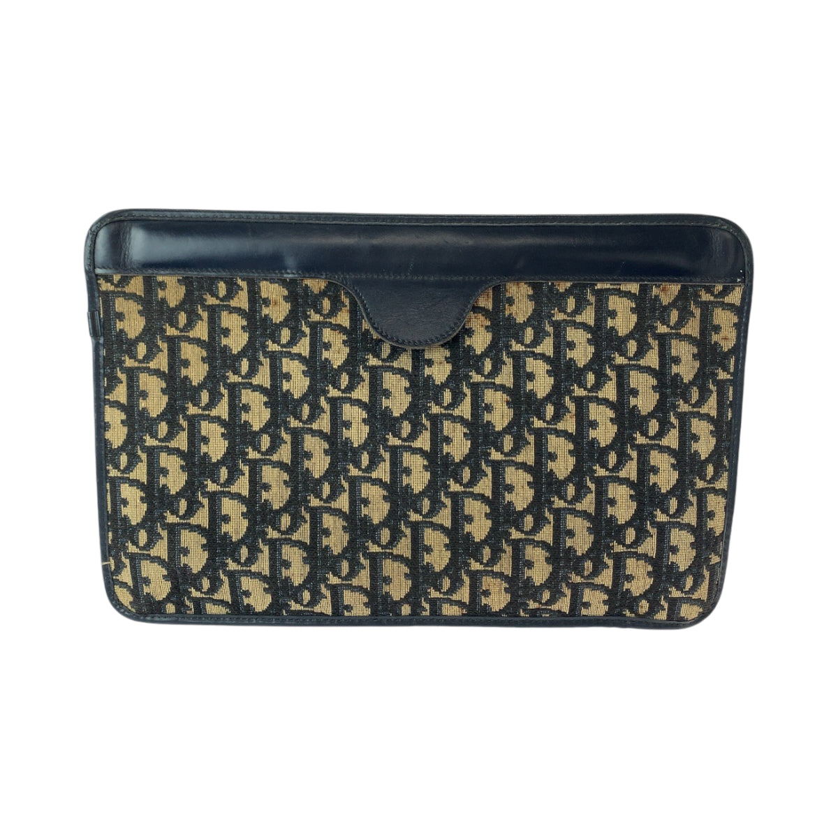 13184
Dior ディオール ヴィンテージ トロッター柄 ブラウン ネイビー ゴールド金具 キャンバス クラッチバッグ セカンドバッグ  レディース