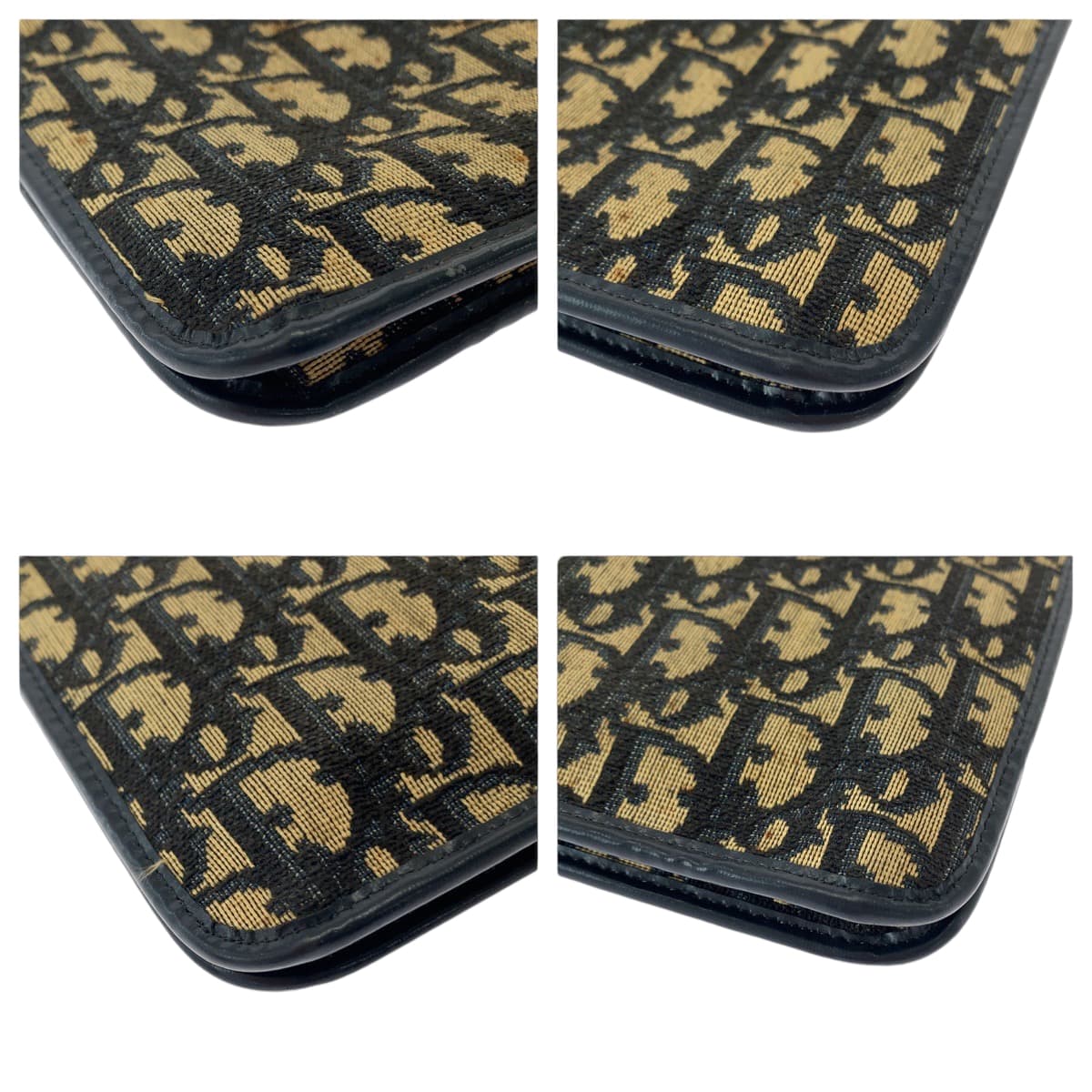 13184
Dior ディオール ヴィンテージ トロッター柄 ブラウン ネイビー ゴールド金具 キャンバス クラッチバッグ セカンドバッグ  レディース