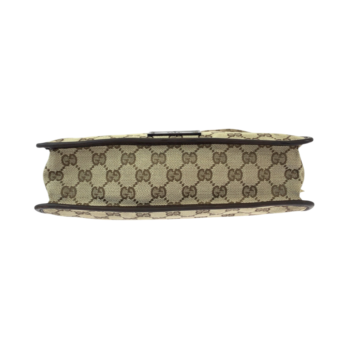 17961
GUCCI グッチ プレートチャーム ベージュ ブラウン ゴールド金具 GGキャンバス 91762 ショルダーバッグ ポシェット  レディース AB40