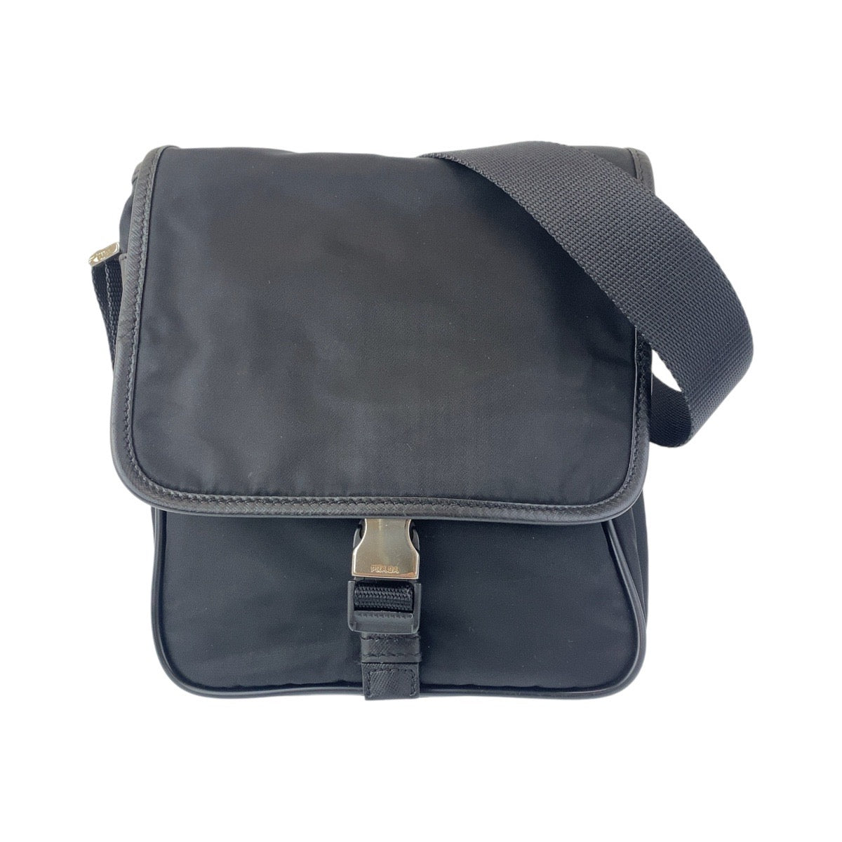 11230
PRADA プラダ テスート 男女兼用 ブラック シルバー金具 ナイロン ショルダーバッグ ポシェット  メンズ