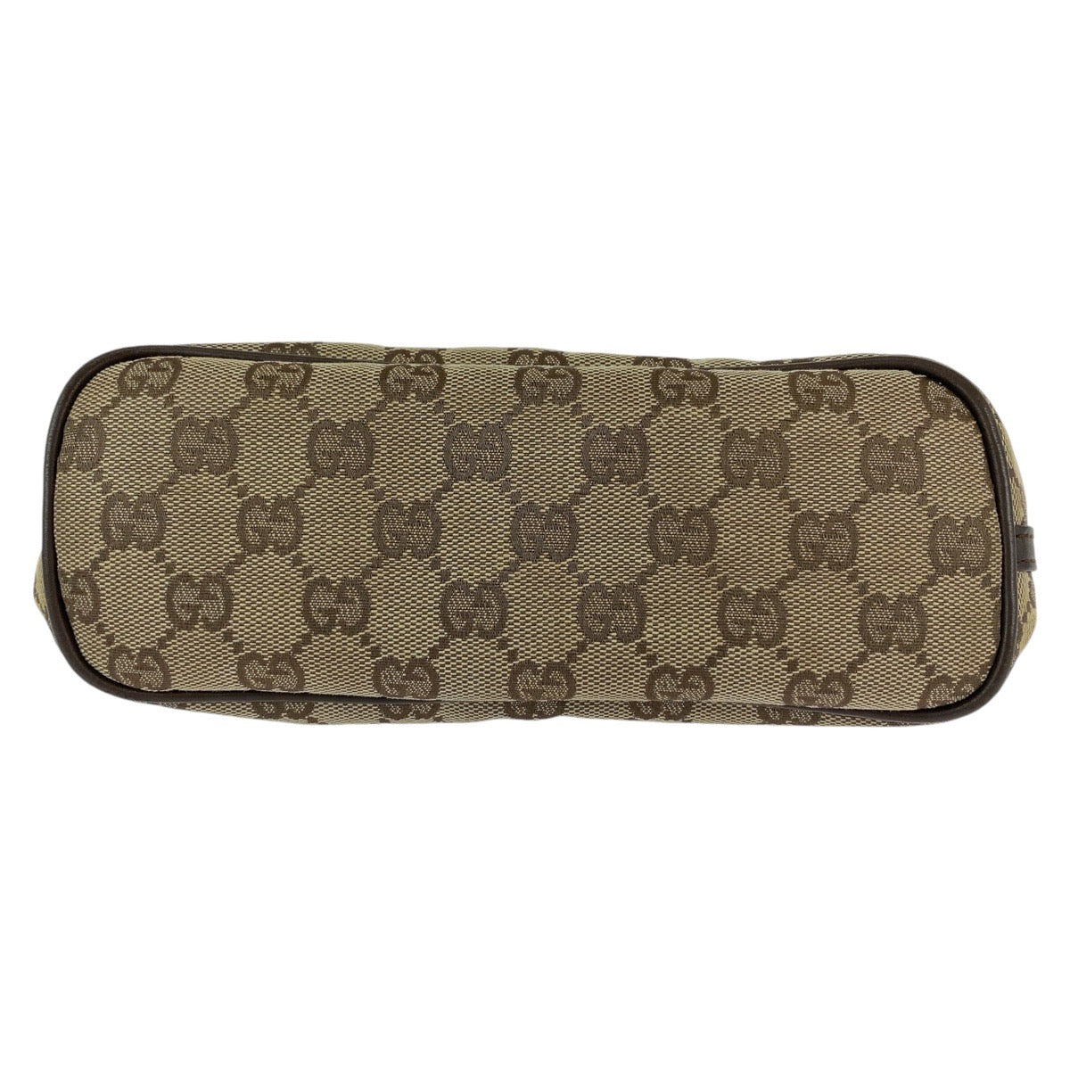 13190
GUCCI グッチ ブラウン ベージュ シルバー金具 GGキャンバス / レザー 7198 ハンドバッグ アクセサリーポーチ  レディース