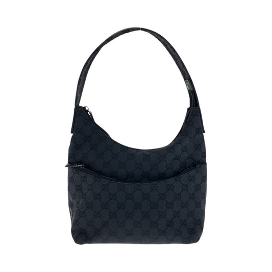 111842
GUCCI グッチ ホーボー ブラック 黒 シルバー金具 GGキャンバス 001 3386 ショルダーバッグ  レディース