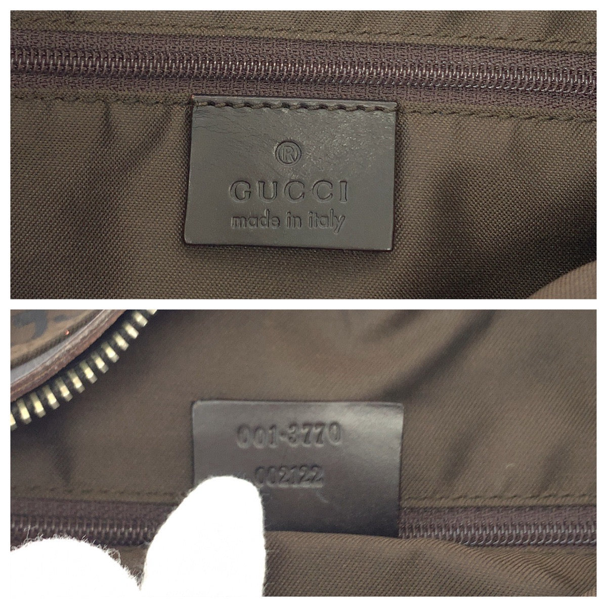 13193
GUCCI グッチ ブラウン シルバー金具 ナイロン 001 3770 ワンショルダーバッグ 肩掛け  レディース