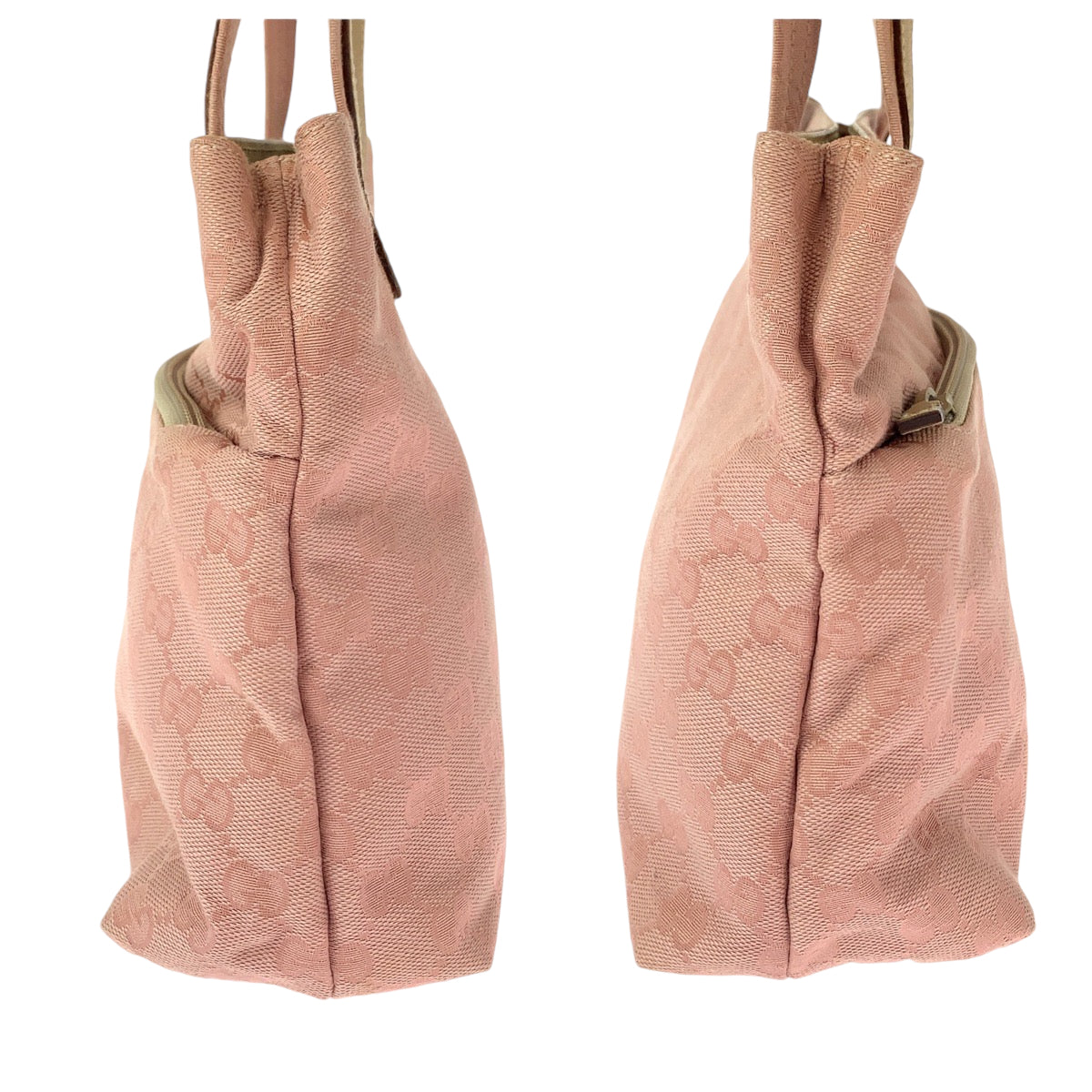 13194
GUCCI グッチ ピンク ベージュ シルバー金具 GGキャンバス 002 1075 トートバッグ ショルダーバッグ  レディース