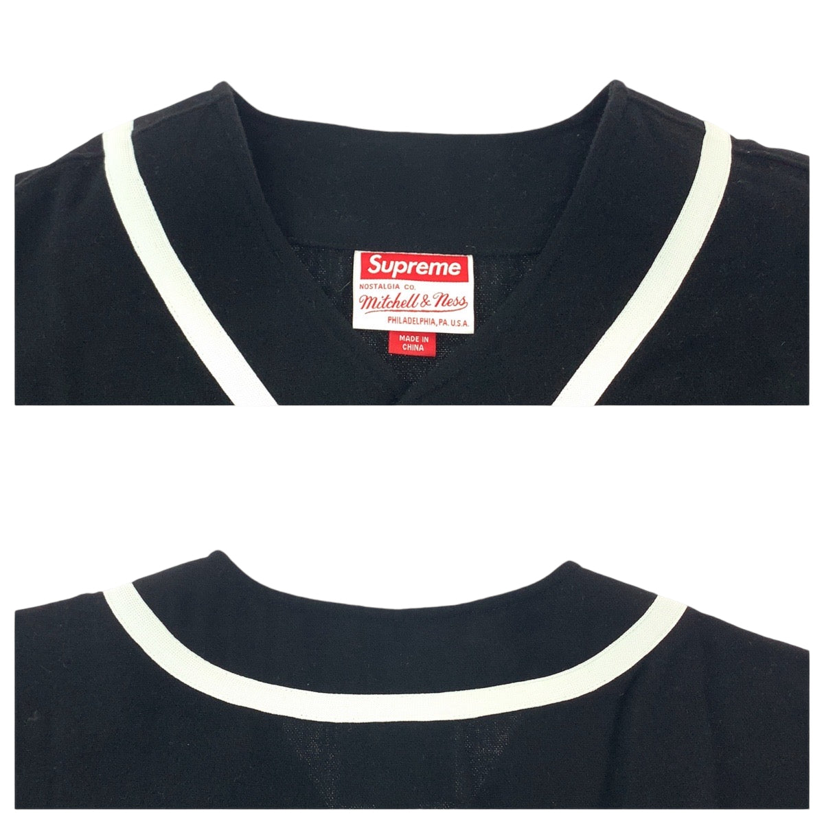 11841
Supreme シュプリーム ×Mitchell & Ness 23AW Baseball Jersey Black サイズXL ブラック 黒 レッド ウール 半袖シャツ ベースボール半袖シャツ  メンズ
