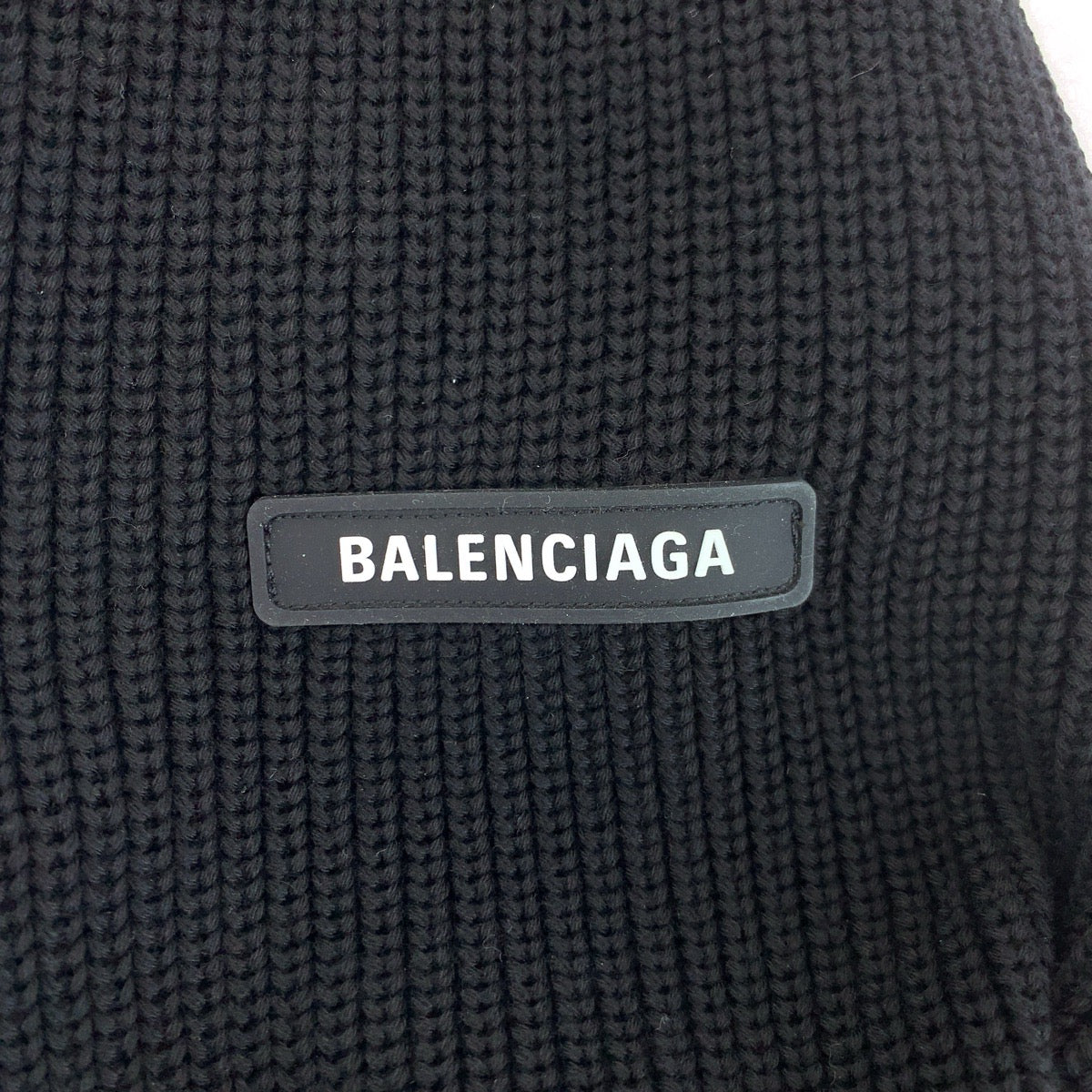 13198
BALENCIAGA バレンシアガ ロゴ サイズL ブラック 黒 ホワイト コットン 678555 T3218 レイヤードニット セーター ドッキングデザイン  メンズ