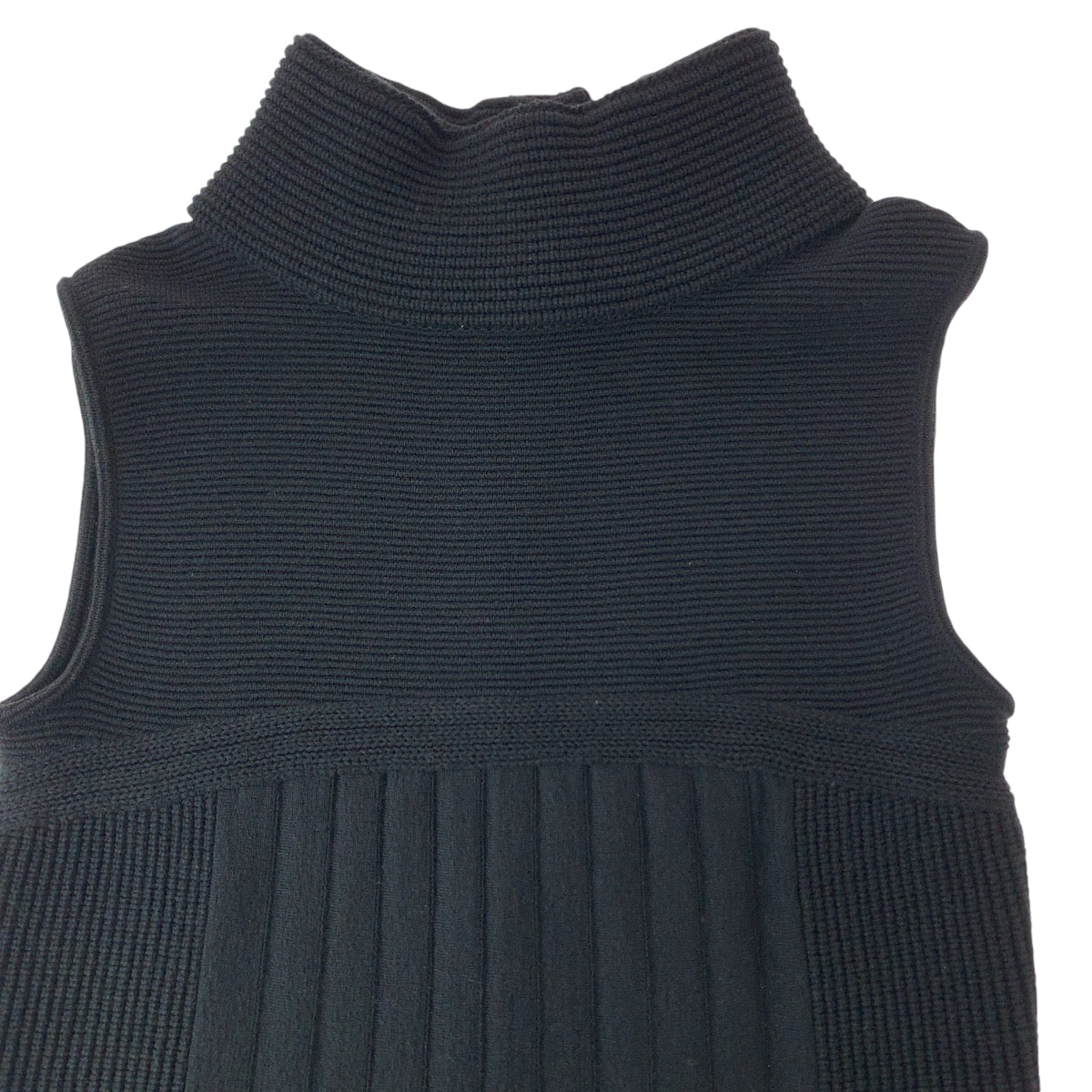 13204
 CHANEL Gripoa Button Size 34 Black Wool P41644K03099 Sleeveless Knit Dress for Women