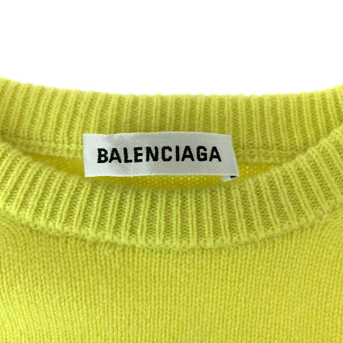 13214
BALENCIAGA バレンシアガ ロゴタグ サイズXS イエロー カシミヤ JP57 2019 02043 ニット セーター カットソー  レディース