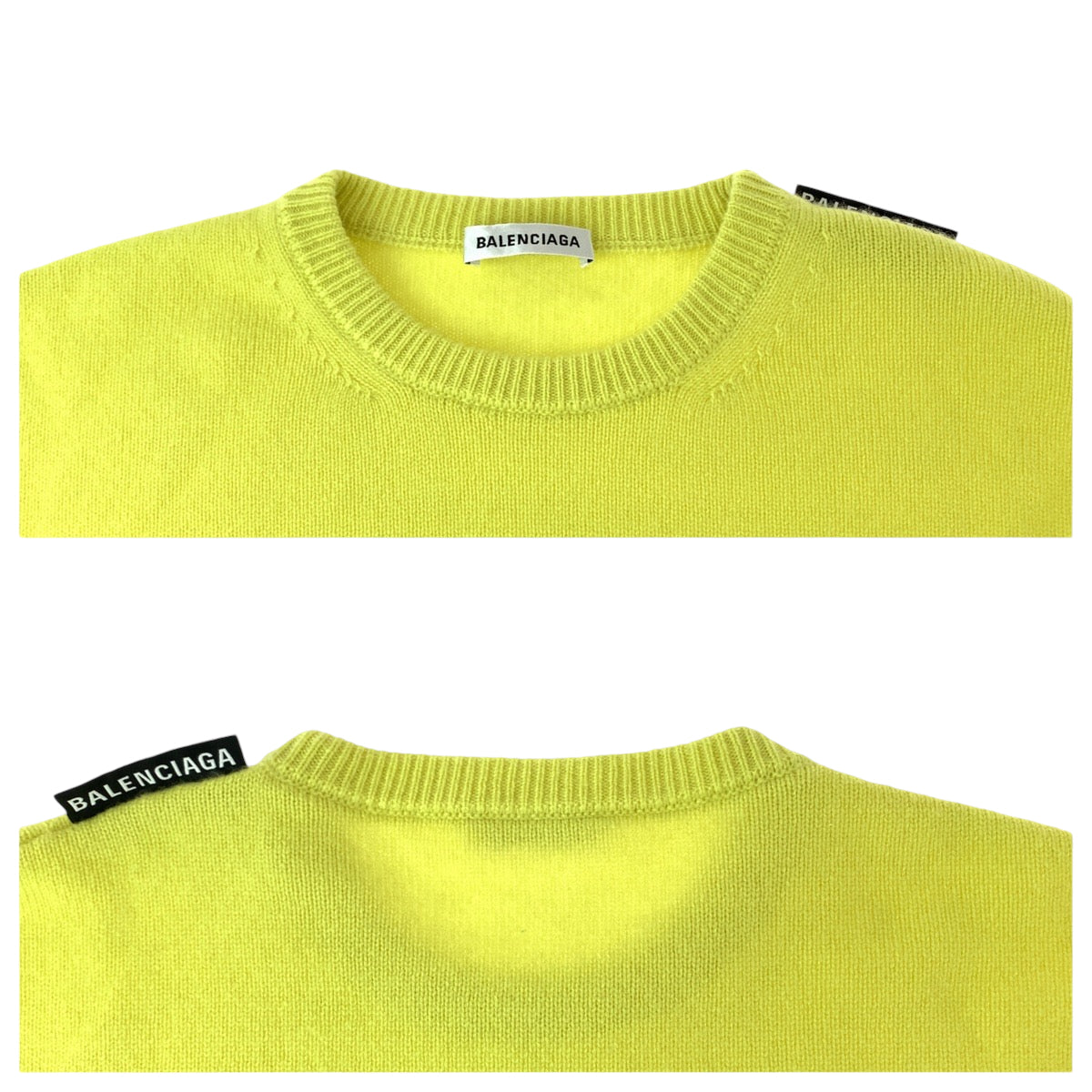 13214
BALENCIAGA バレンシアガ ロゴタグ サイズXS イエロー カシミヤ JP57 2019 02043 ニット セーター カットソー  レディース