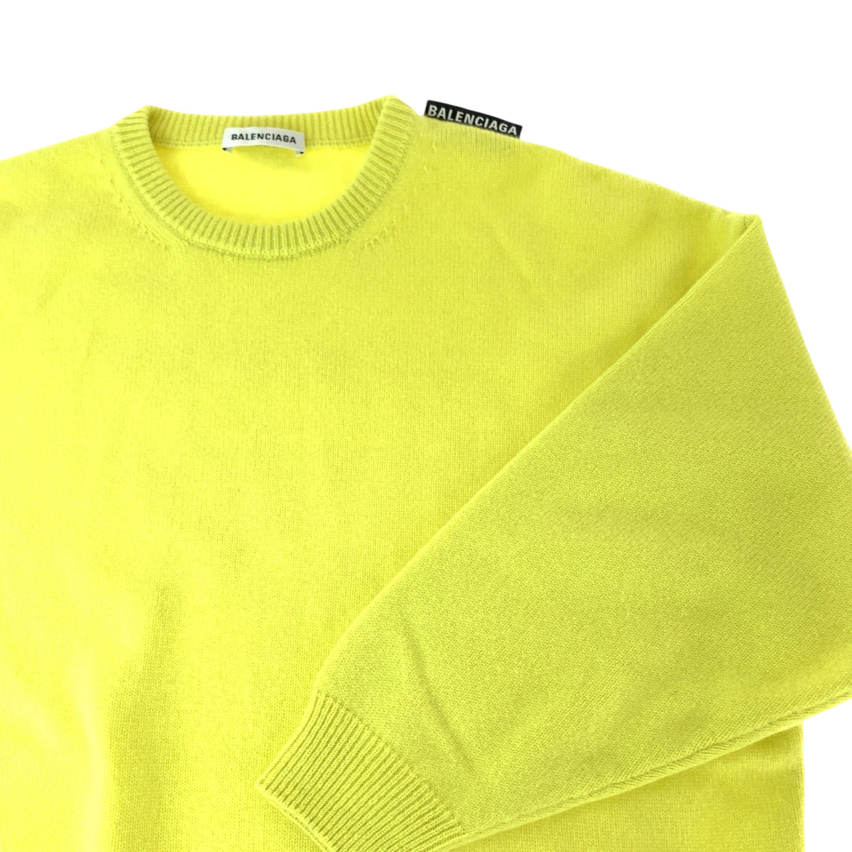 13214
BALENCIAGA バレンシアガ ロゴタグ サイズXS イエロー カシミヤ JP57 2019 02043 ニット セーター カットソー  レディース