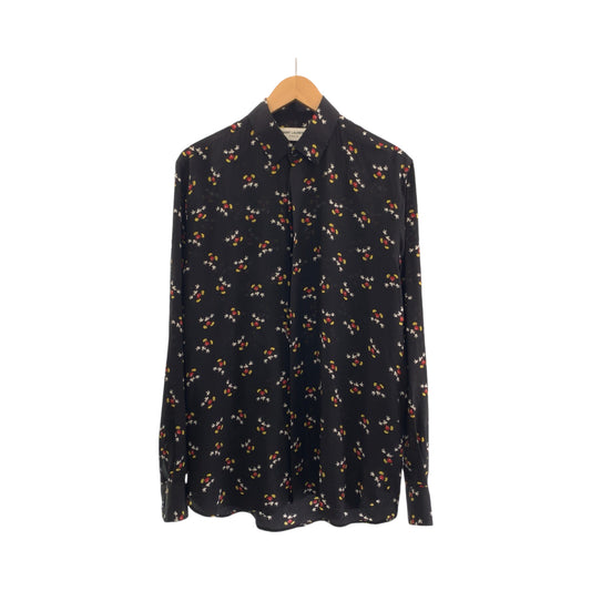 SAINT LAURENT サンローラン ミッキー柄 サイズ38 ブラック 黒 マルチカラー シルク UP53 2018 00111 長袖シャツ ドレスシャツ  メンズ
