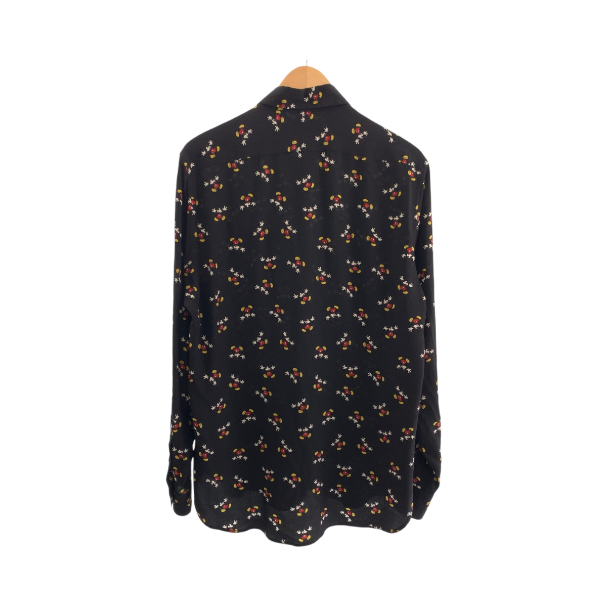 SAINT LAURENT サンローラン ミッキー柄 サイズ38 ブラック 黒 マルチカラー シルク UP53 2018 00111 長袖シャツ ドレスシャツ  メンズ