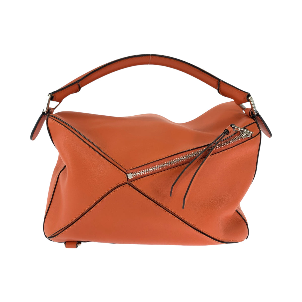 13217
LOEWE ロエベ アナグラム パズルバッグ オレンジ シルバー金具 カーフ ハンドバッグ ショルダーバッグ 2way  レディース
