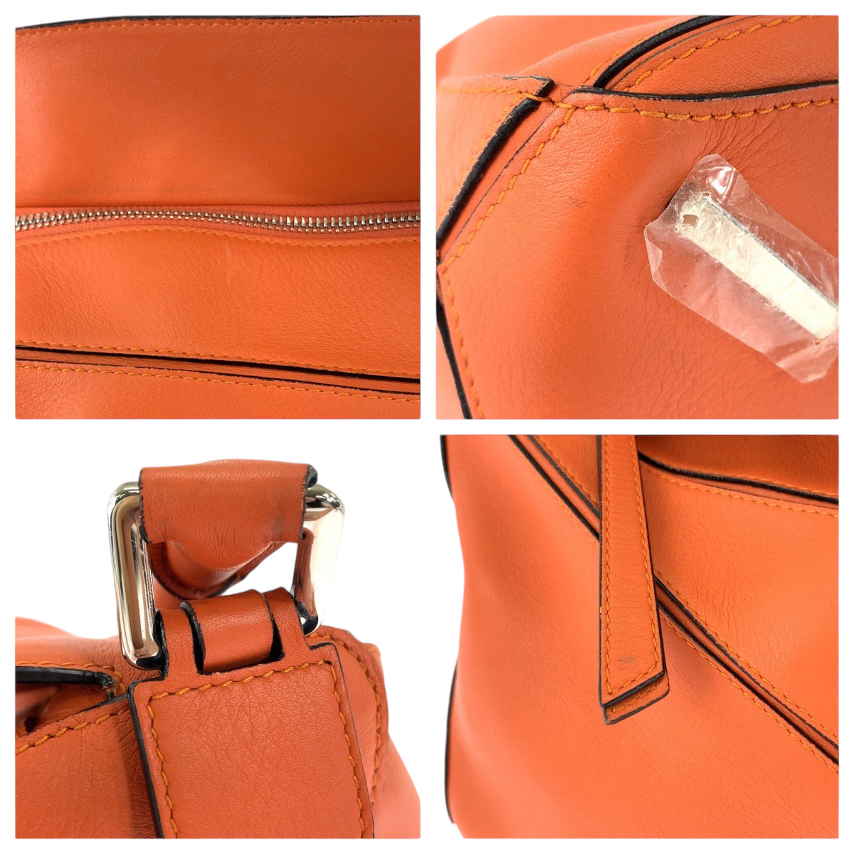13217
LOEWE ロエベ アナグラム パズルバッグ オレンジ シルバー金具 カーフ ハンドバッグ ショルダーバッグ 2way  レディース
