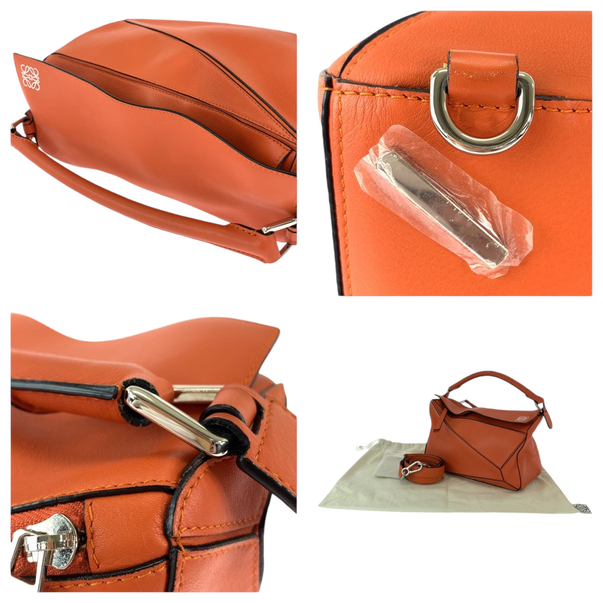 13217
LOEWE ロエベ アナグラム パズルバッグ オレンジ シルバー金具 カーフ ハンドバッグ ショルダーバッグ 2way  レディース