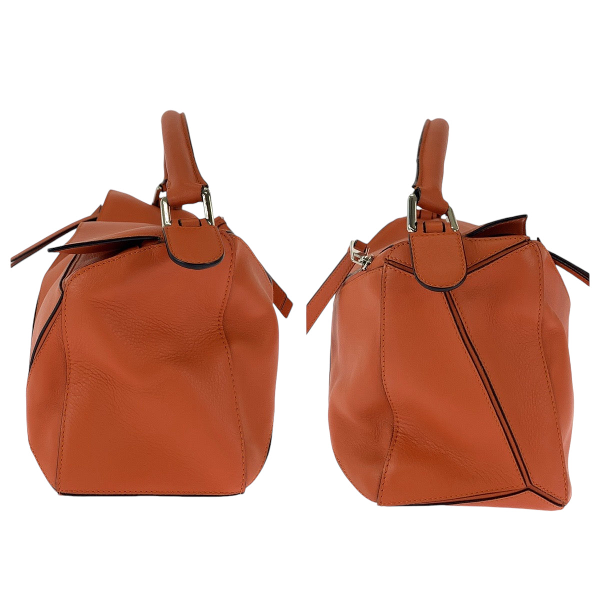 13217
LOEWE ロエベ アナグラム パズルバッグ オレンジ シルバー金具 カーフ ハンドバッグ ショルダーバッグ 2way  レディース