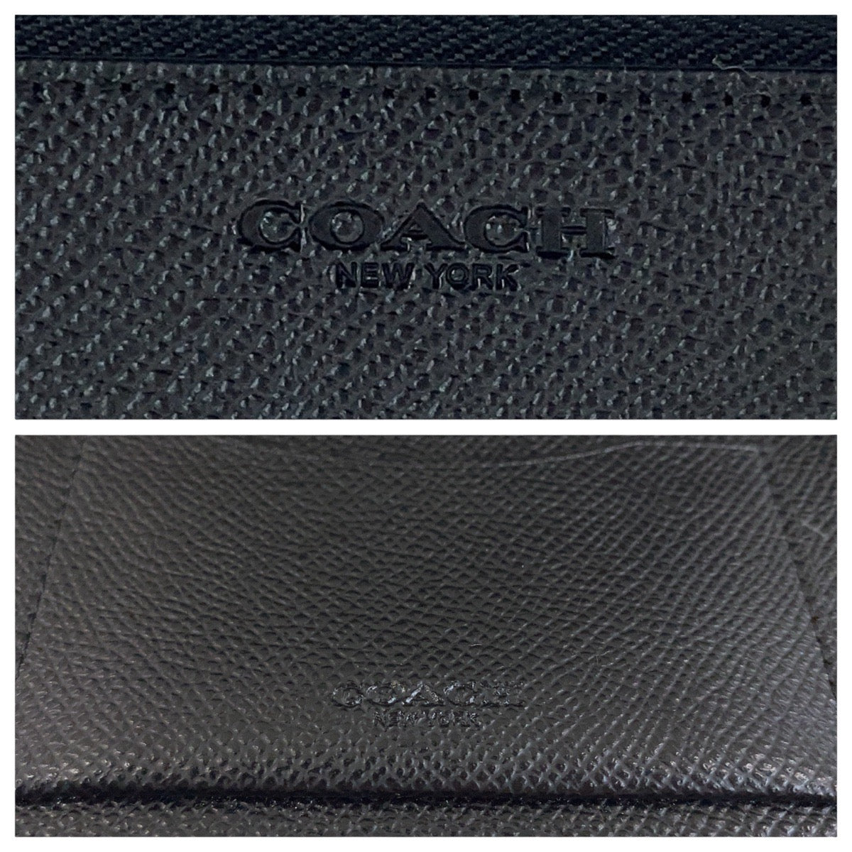 COACH コーチ ブラック 黒 ガンメタ金具 レザー 長財布 オーガナイザー セカンドバッグ  メンズ