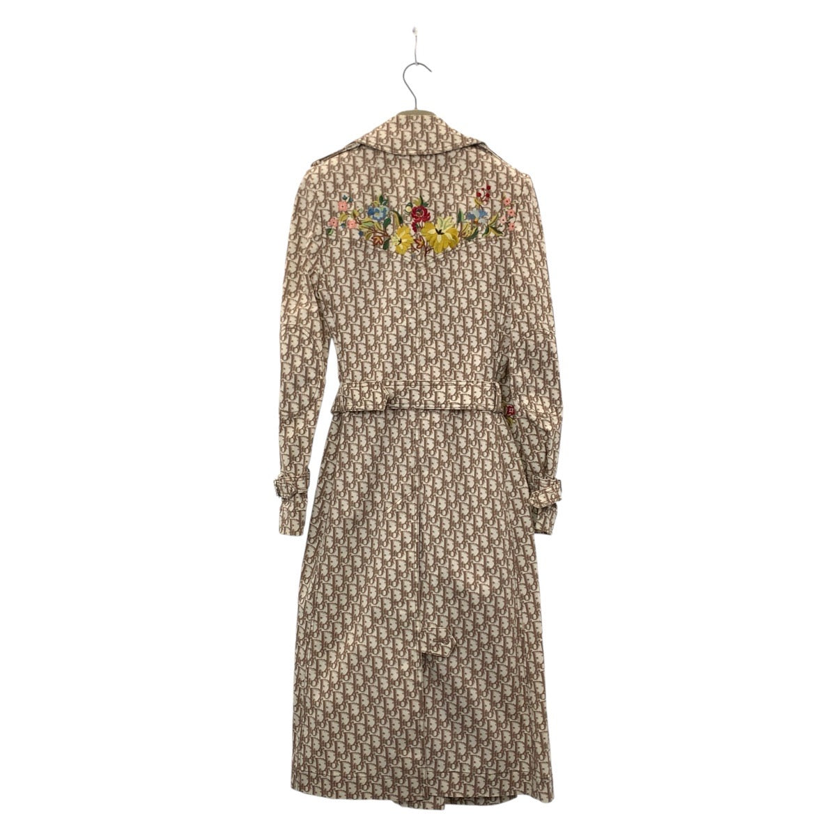 13219
Dior ディオール ヴィンテージ トロッター 花柄 刺繍 サイズ36 ベージュ シルバー金具 コットン トレンチコート レディース A190