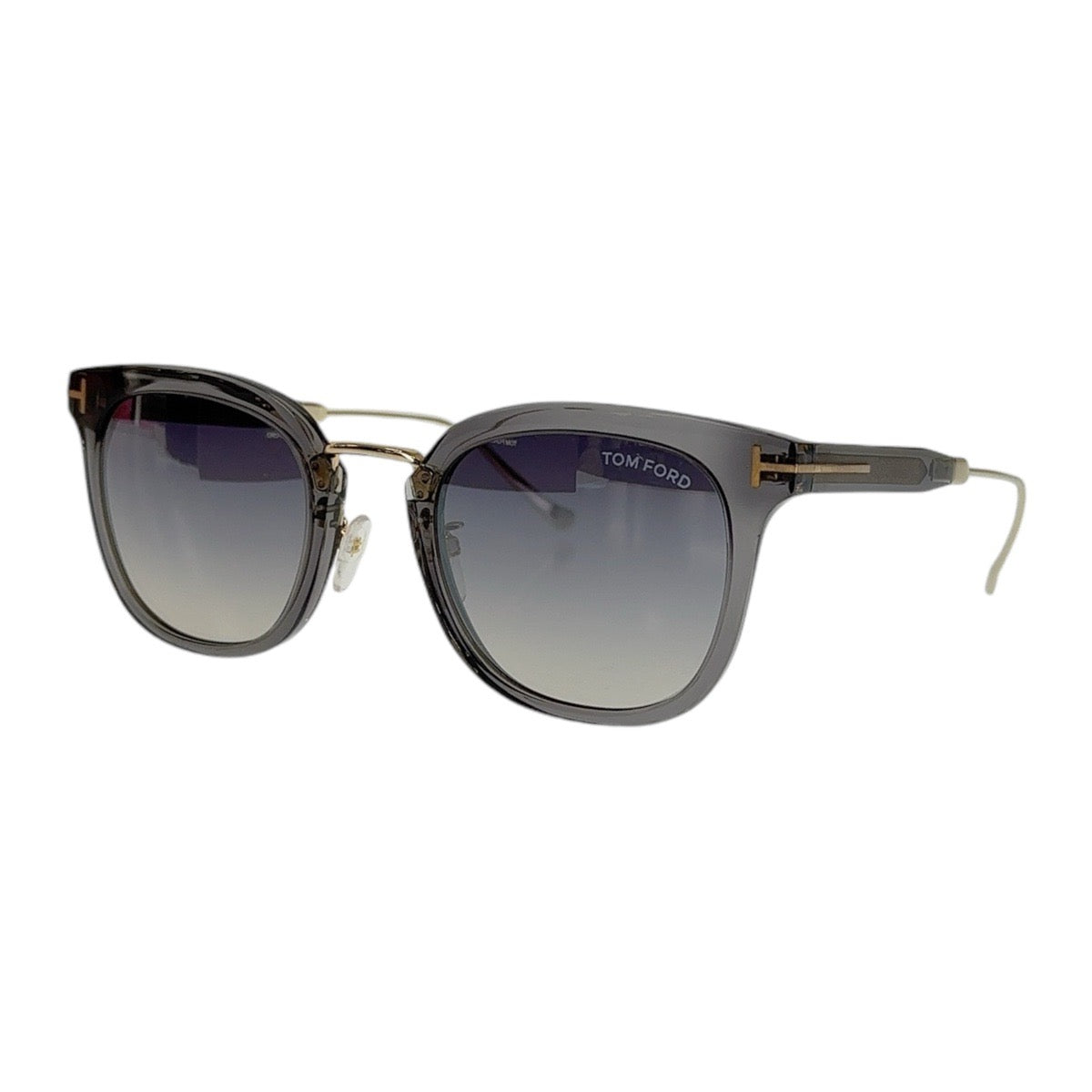 13220
 TOM FORD Tom Ford Black Silver Hardware Plastic/Metal T F548-K 20C 53□24 145 3 Sunglasses Silver Mirror Lens Wellington Men's