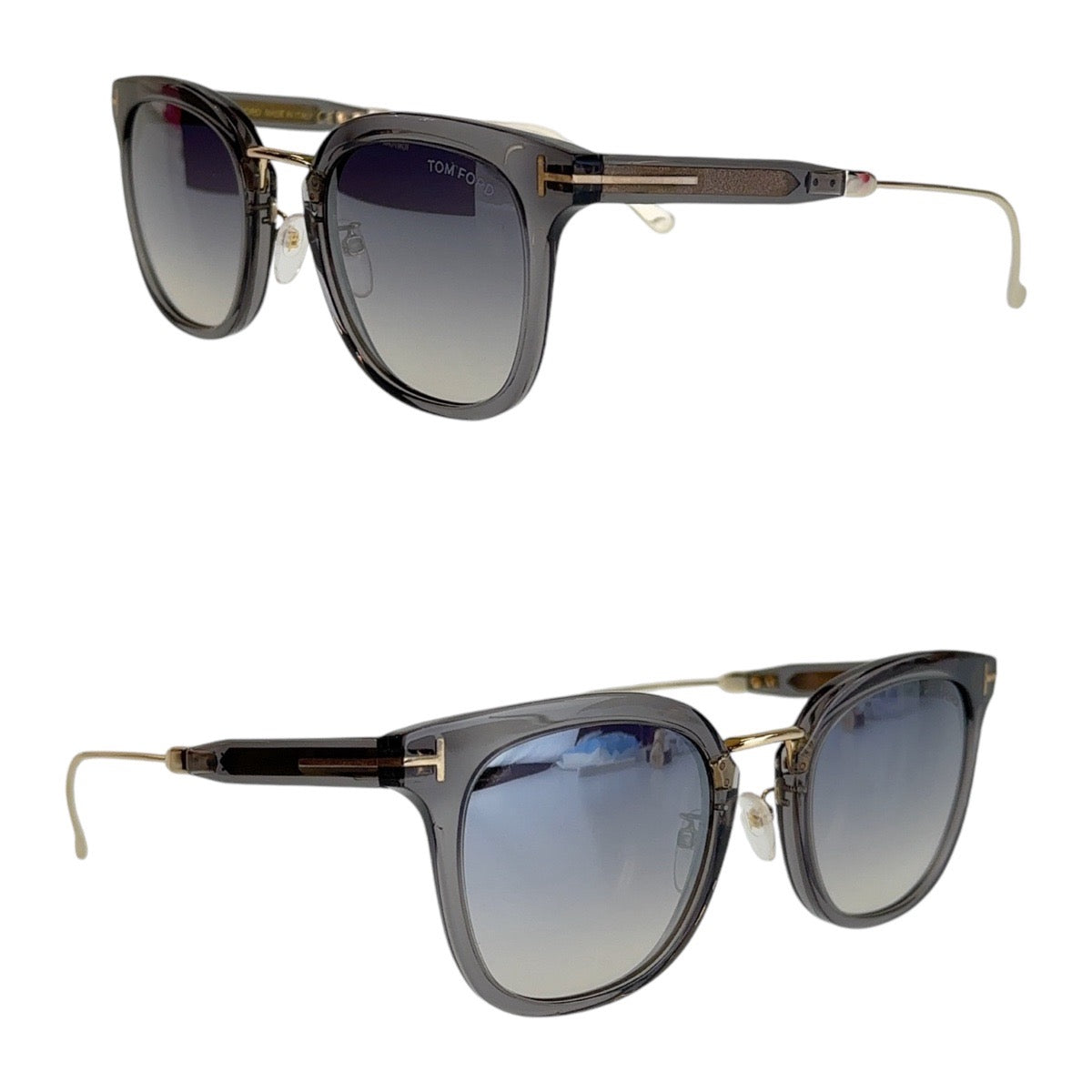 13220
 TOM FORD Tom Ford Black Silver Hardware Plastic/Metal T F548-K 20C 53□24 145 3 Sunglasses Silver Mirror Lens Wellington Men's