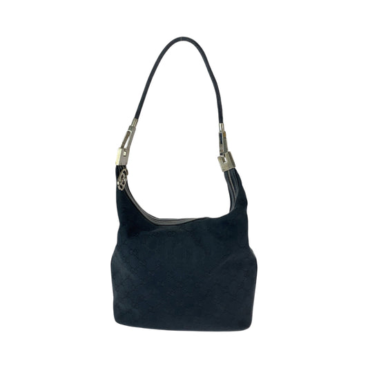 13221
GUCCI グッチ ブラック 黒 シルバー金具 GGキャンバス 001 3814 ホーボー ショルダーバッグ 肩掛け  レディース