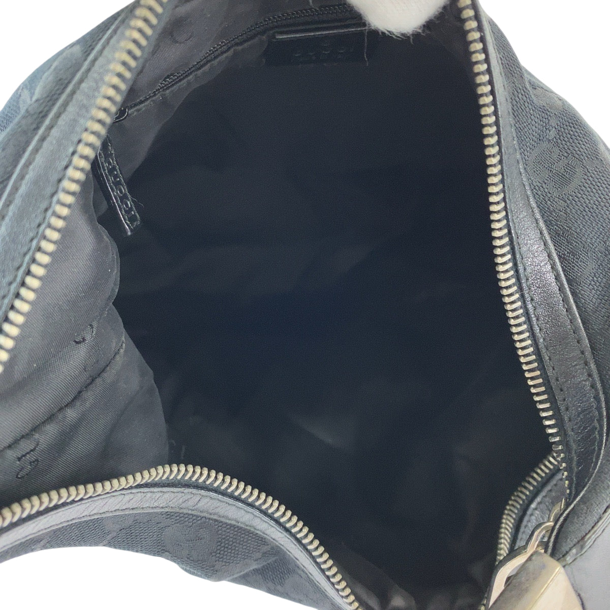 13221
GUCCI グッチ ブラック 黒 シルバー金具 GGキャンバス 001 3814 ホーボー ショルダーバッグ 肩掛け  レディース