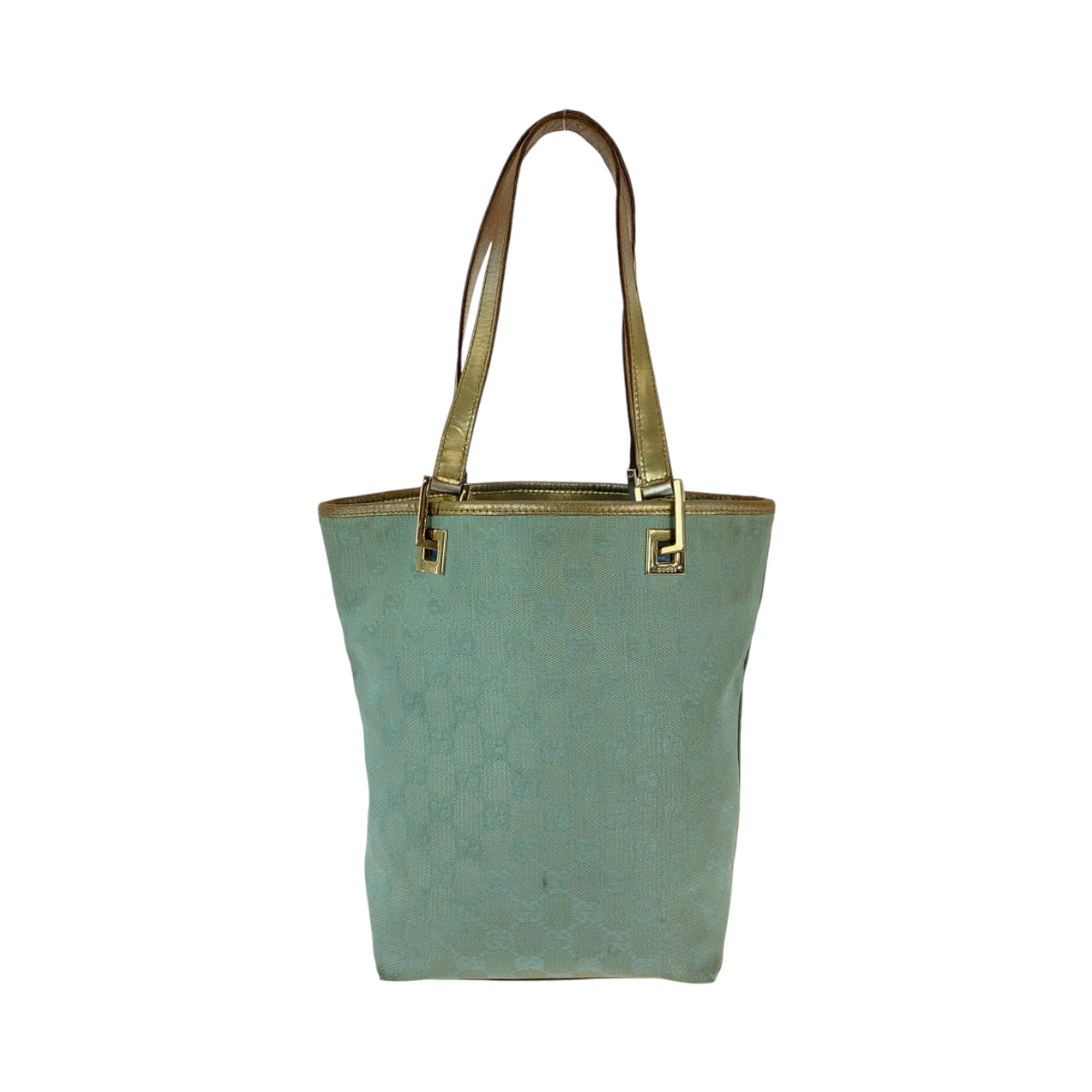 13222
GUCCI グッチ エメラルドグリーン ゴールド金具 GGキャンバス 002 1099 トートバッグ ショルダーバッグ  レディース