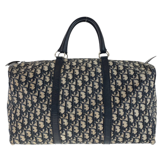 13223
Christian Dior クリスチャンディオール ヴィンテージ トロッター ネイビー シルバー金具 キャンバス / レザー ボストンバッグ ハンドバッグ  レディース