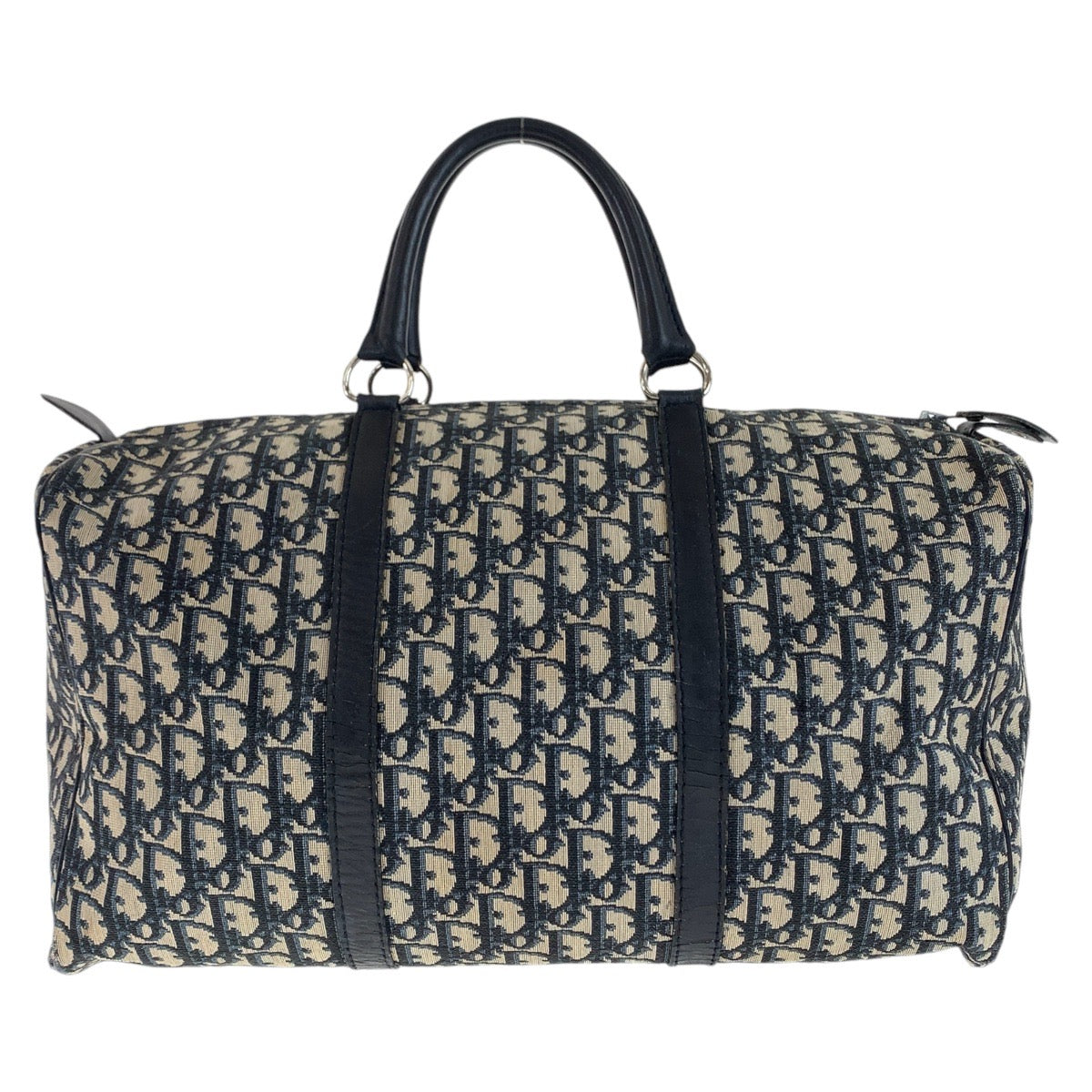 13223
Christian Dior クリスチャンディオール ヴィンテージ トロッター ネイビー シルバー金具 キャンバス / レザー ボストンバッグ ハンドバッグ  レディース