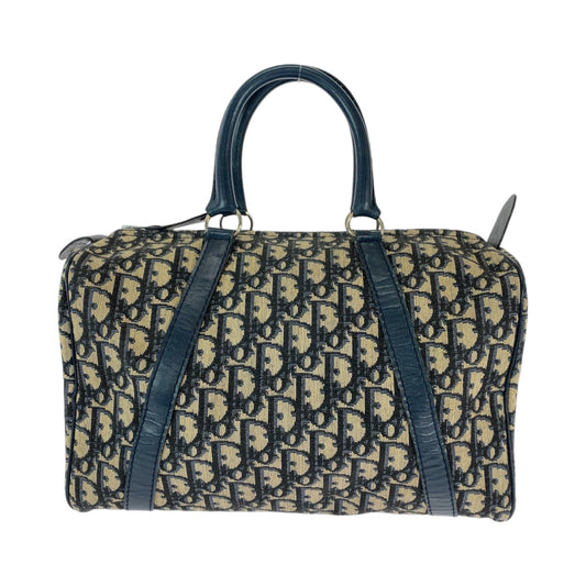 13224
Dior ディオール ヴィンテージ トロッター ネイビー ベージュ シルバー金具 キャンバス ボストンバッグ ハンドバッグ  レディース