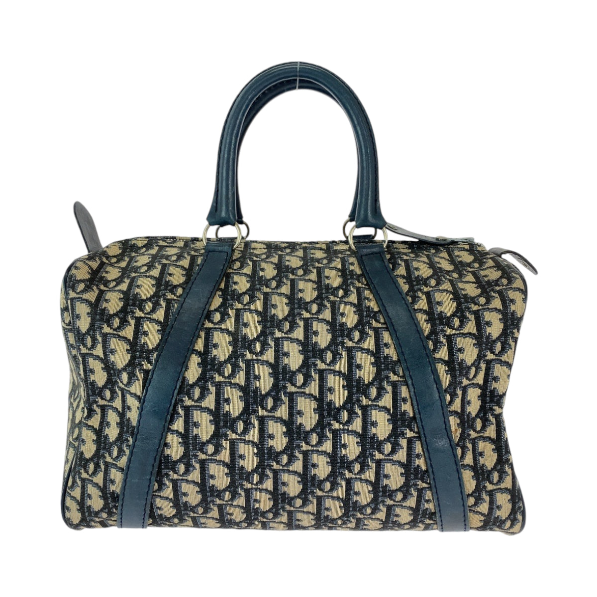 13224
Dior ディオール ヴィンテージ トロッター ネイビー ベージュ シルバー金具 キャンバス ボストンバッグ ハンドバッグ  レディース