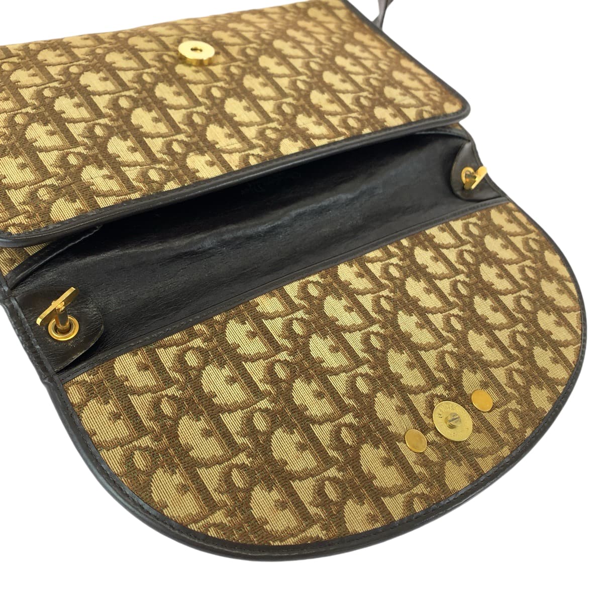 13225
Dior ディオール ヴィンテージ トロッター ブラウン ゴールド金具 キャンバス ショルダーバッグ 肩掛け ポシェット  レディース