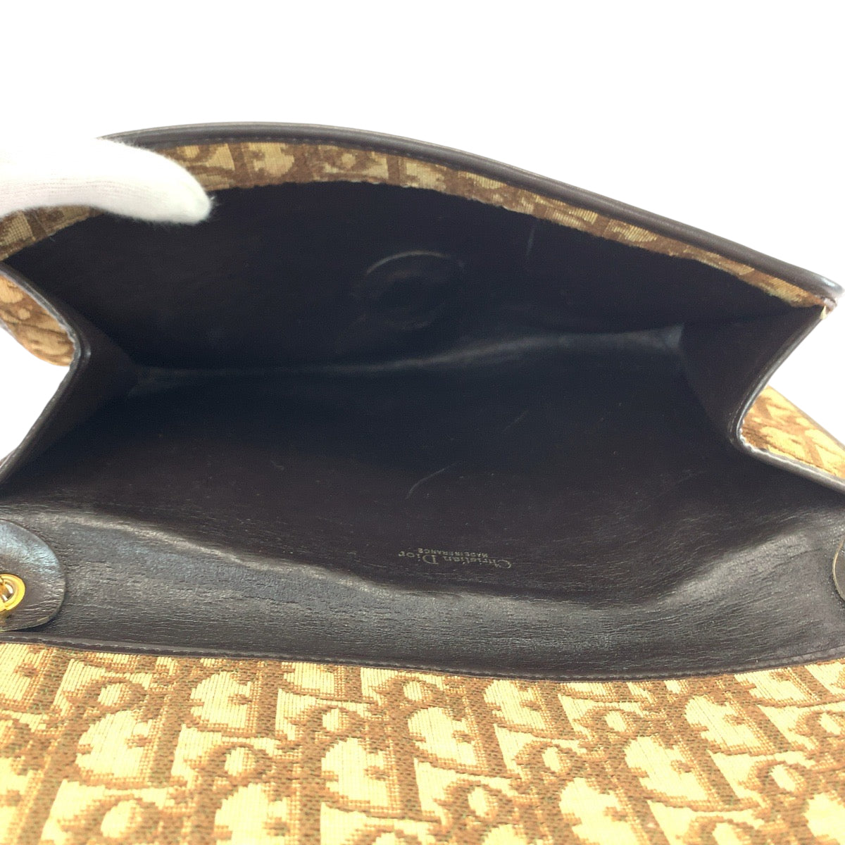 13225
Dior ディオール ヴィンテージ トロッター ブラウン ゴールド金具 キャンバス ショルダーバッグ 肩掛け ポシェット  レディース