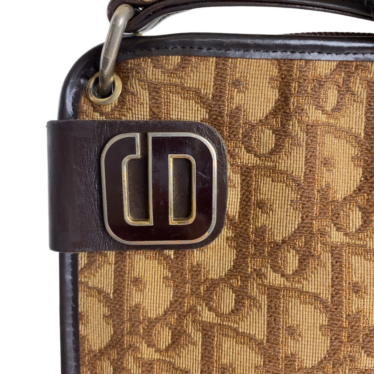 13226
Christian Dior クリスチャンディオール ヴィンテージ トロッター ブラウン ベージュ ゴールド金具 キャンバス / レザー ショルダーバッグ  レディース