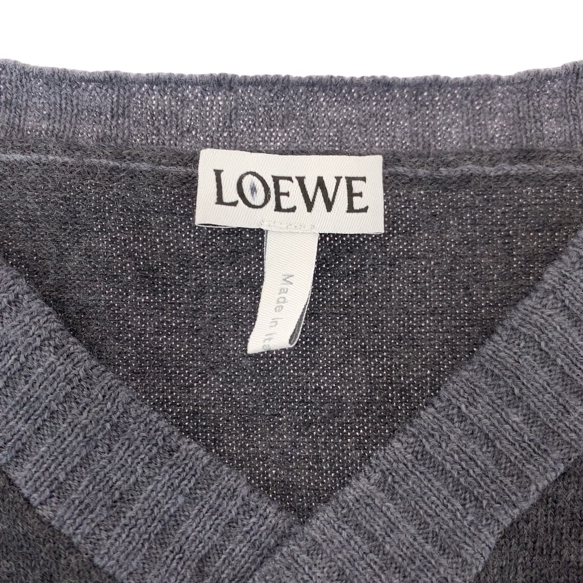 13233
LOEWE ロエベ アナグラム サイズL グレー ウール ニット カットソー セーター  メンズ A32
