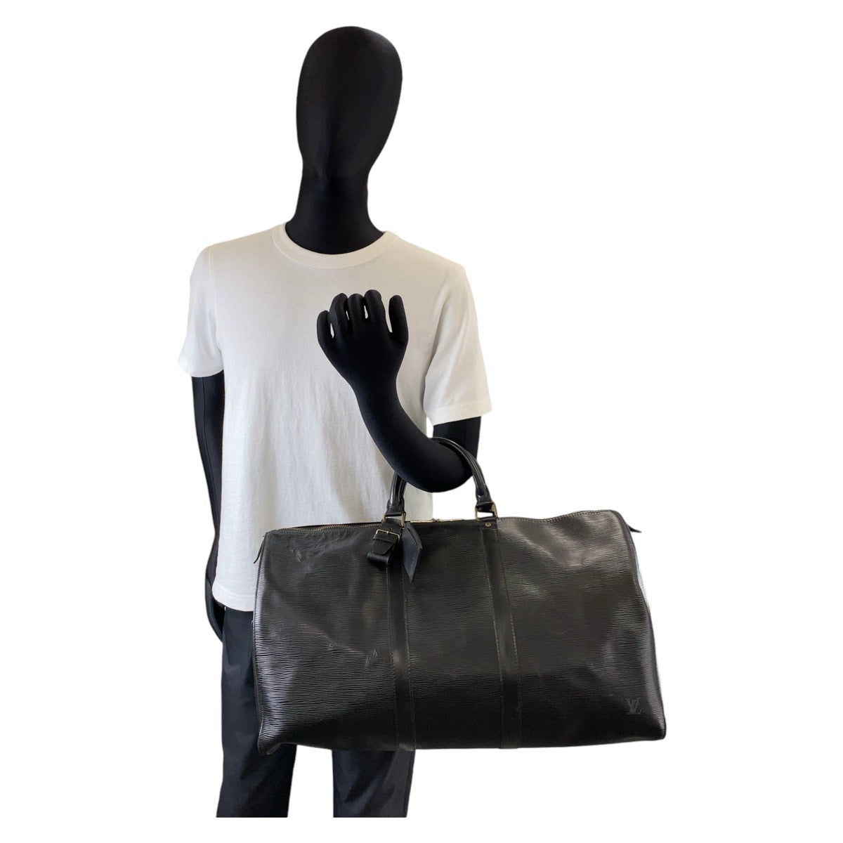 LOUIS VUITTON ルイヴィトン エピ キーポル50 ノワール ブラック 黒 ゴールド金具 エピレザー M42962 ボストンバッグ ハンドバッグ 男女兼用  メンズ